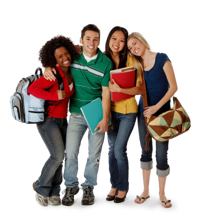 A group of students against a white background; Shutterstock.com